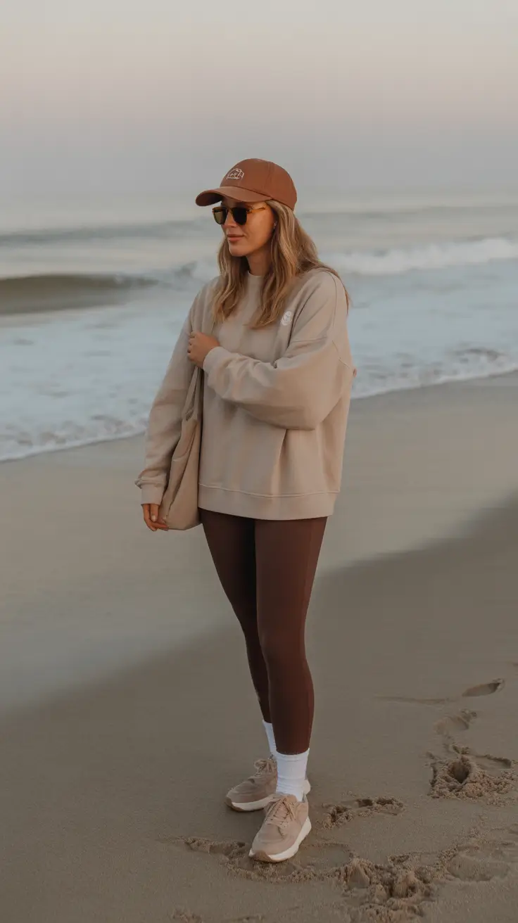 best spring outfit with a cap idea 2026 Coastal Neutral Comfort With A Low Key Cap