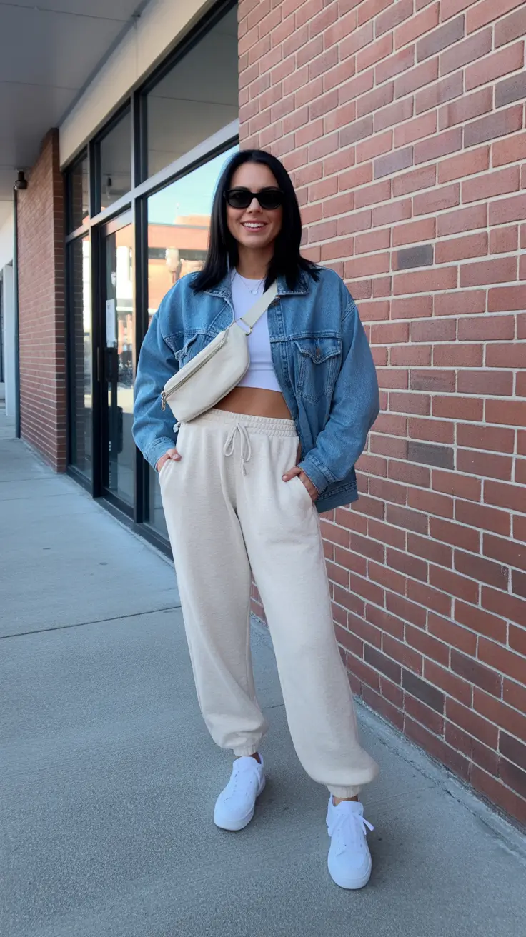 elegant spring sport outfits for women 2026 Denim And Cream Street Sport Uniform