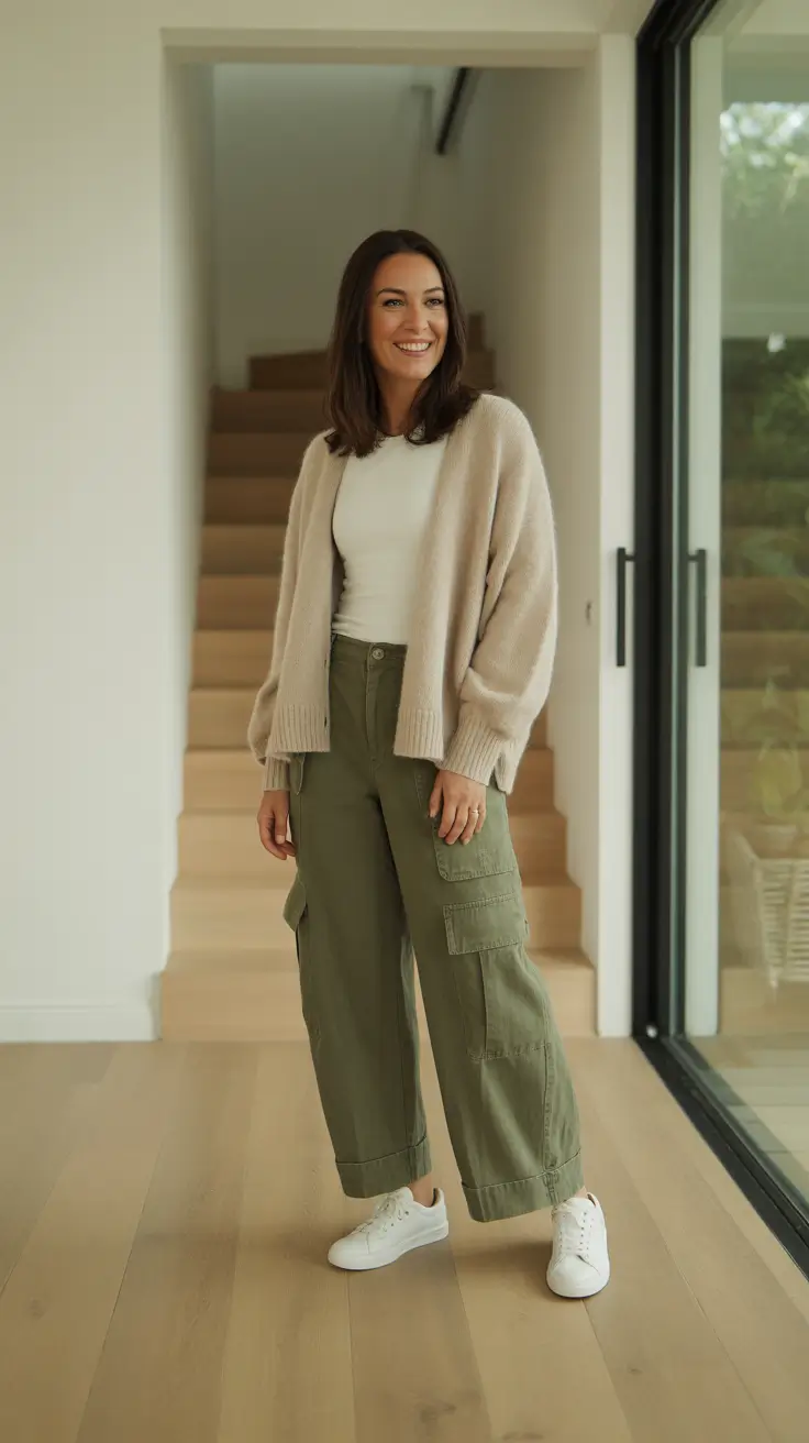 trendy spring wardrobe must-haves 2026 - Soft Cardigan And Cargo Pants For Calm Weekends