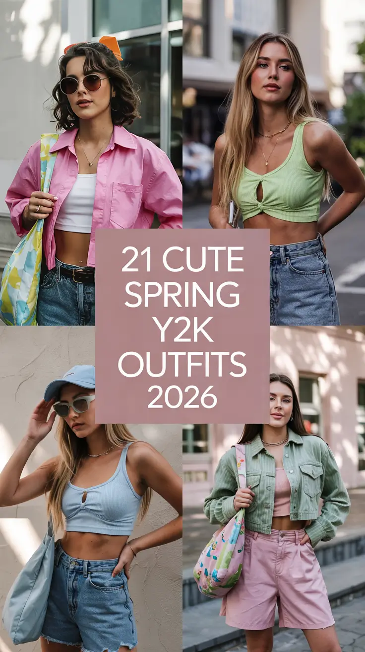 Cute Spring Y2K Outfits 2026 - Fresh, Casual Looks With Jeans And Color Pops