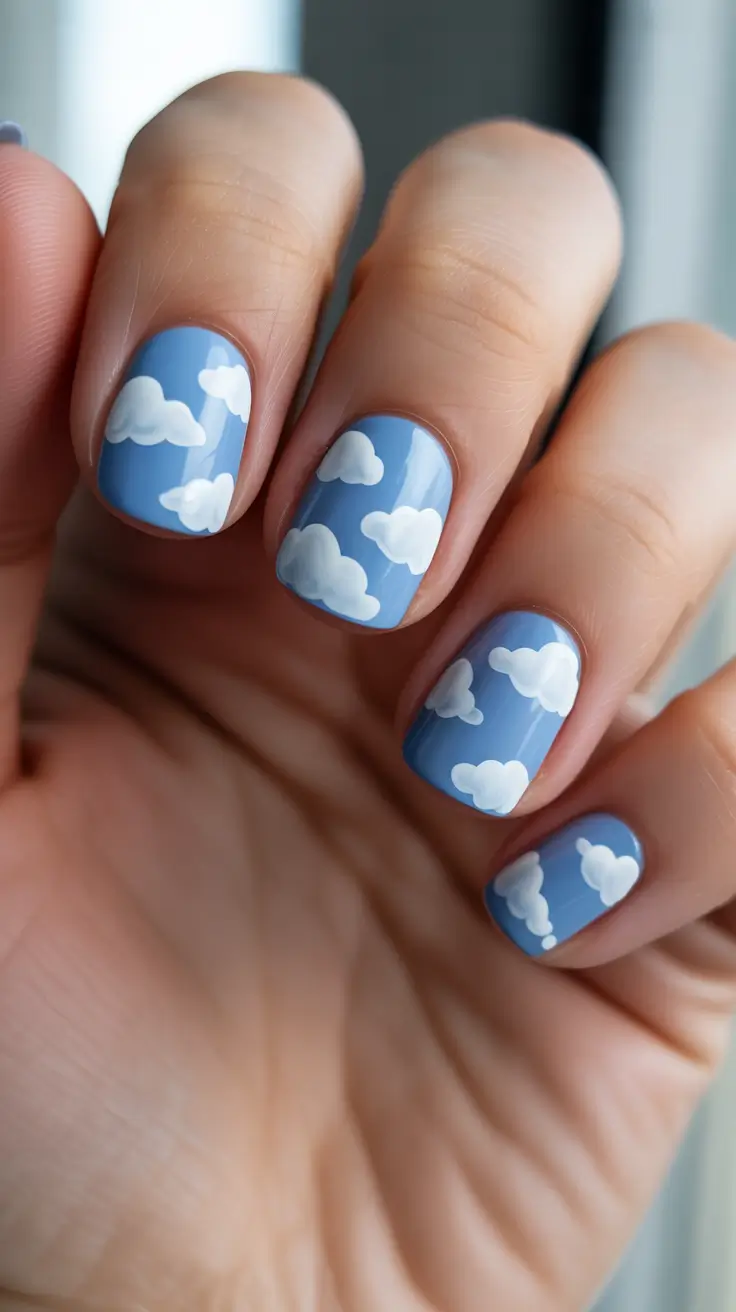 elegant fun spring nails 2026 + Cloudy Blue Daydream