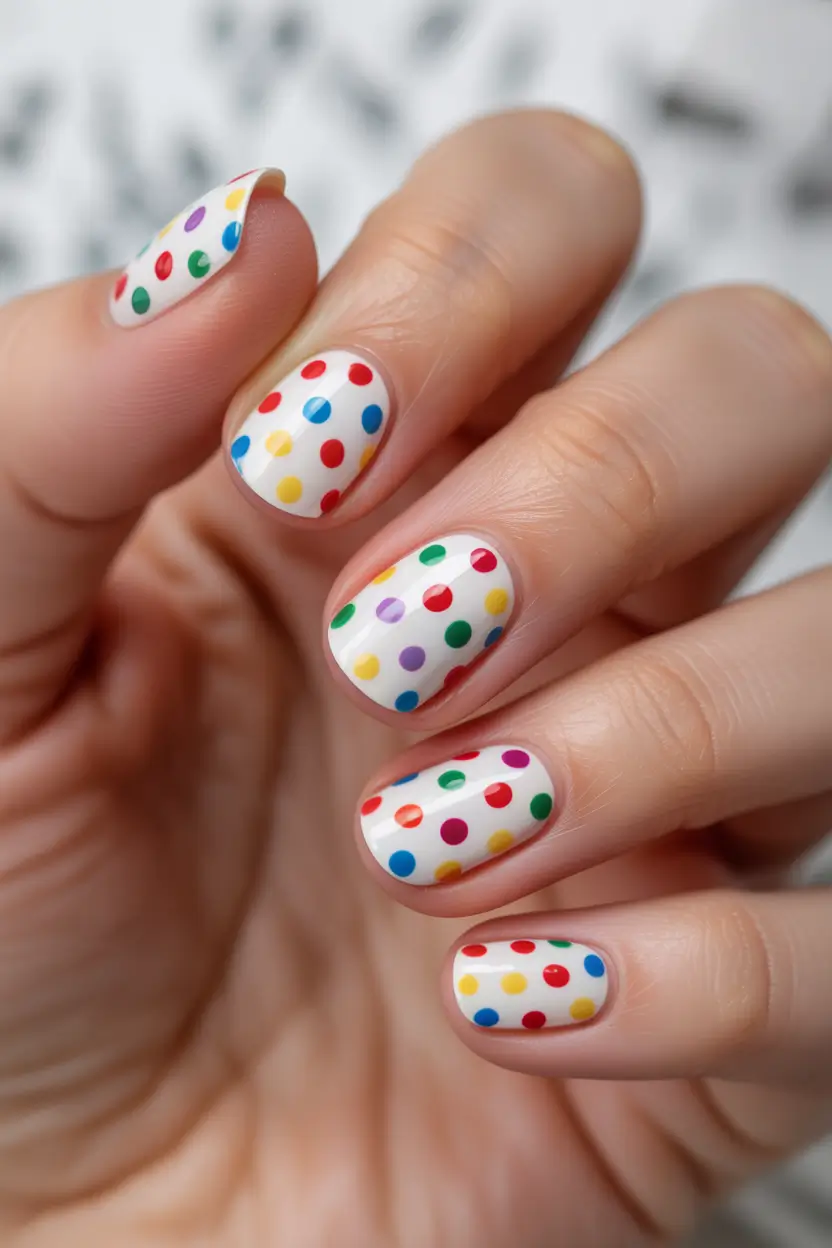 elegant fun spring nails 2026 + Confetti Dots With Clean-Girl Polish