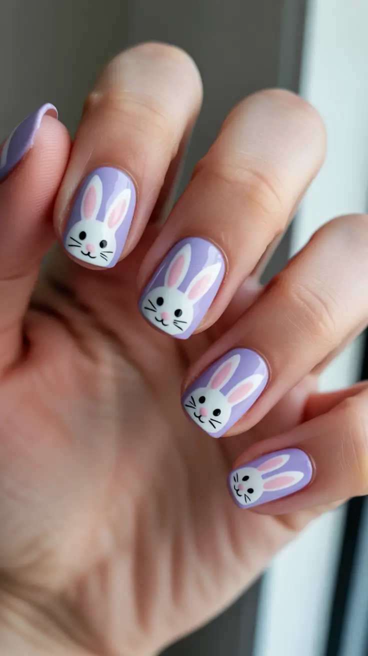 elegant fun spring nails 2026 + Lavender Bunny Minimal Cute