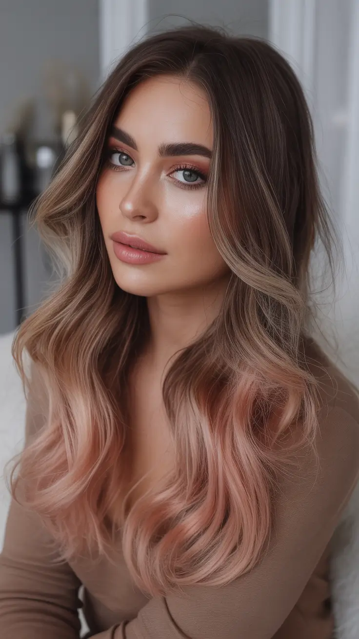 fresh spring balayage hair color 2026 + Rosy Copper Balayage For A Soft Spring Switch-Up