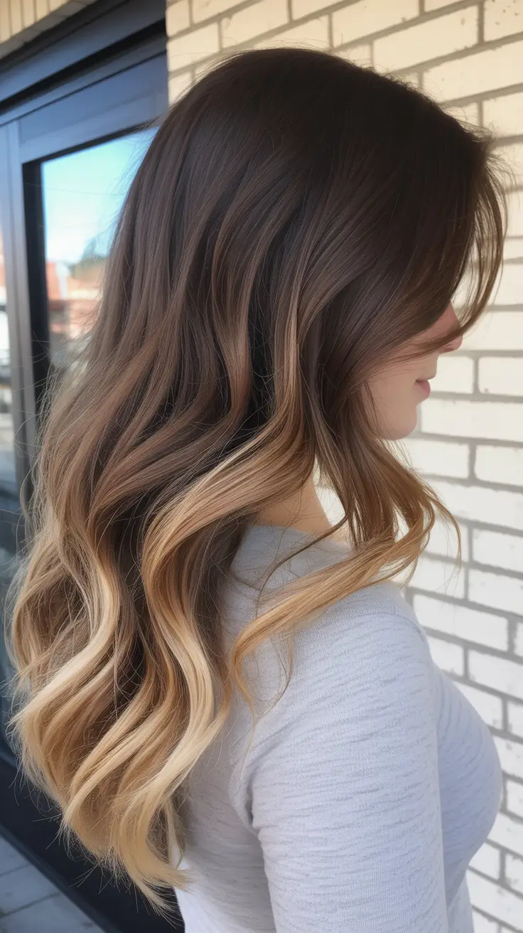 fresh spring balayage hair color 2026 + Caramel Melt Balayage For Dark Brunettes