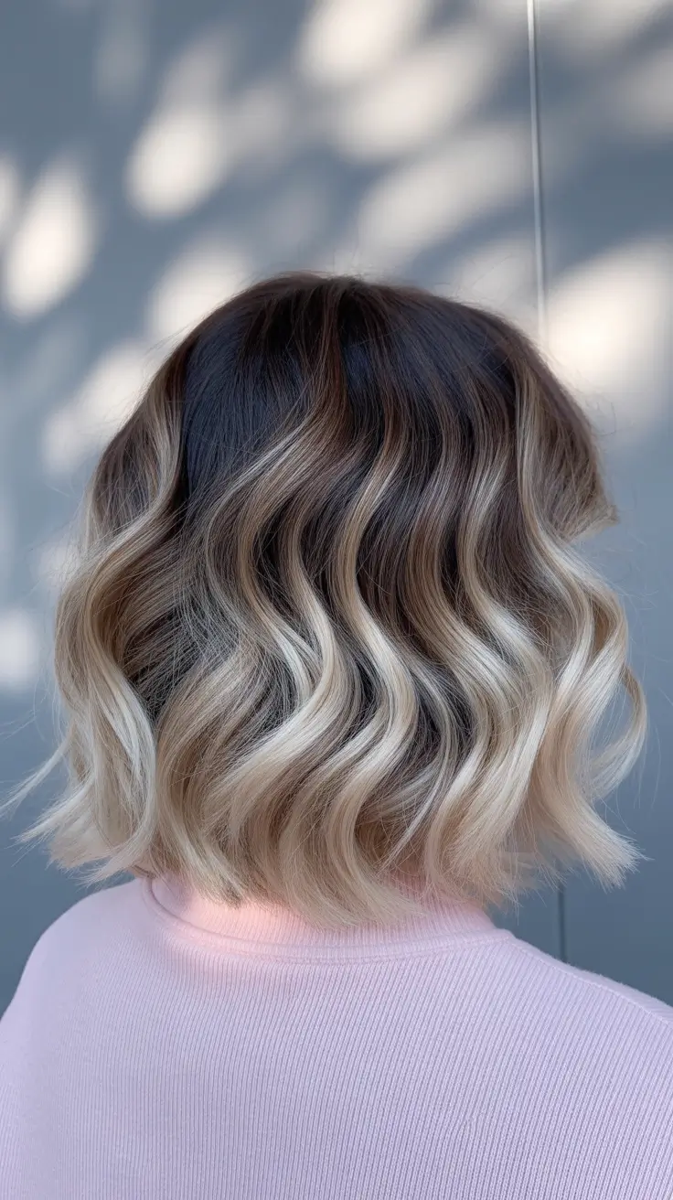 best spring balayage hair color ideas 2026 Cool-Toned Balayage Bob With Icy Dimension