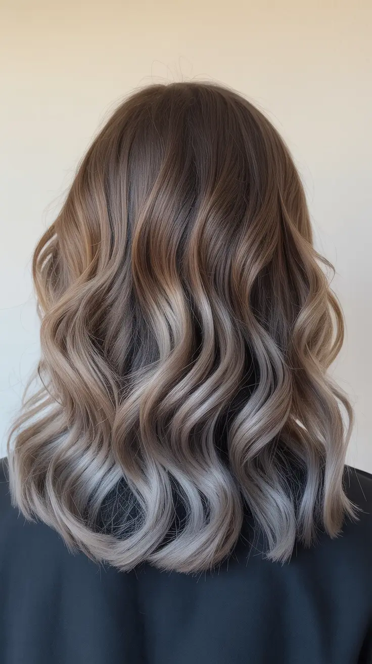 best spring balayage hair color ideas 2026 Cool Ash Balayage Lob With A Smooth Smoky Finish