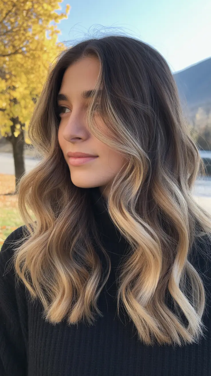 best spring balayage hair color ideas 2026 Sunny Face-Framing Balayage With Soft Brunette Lengths