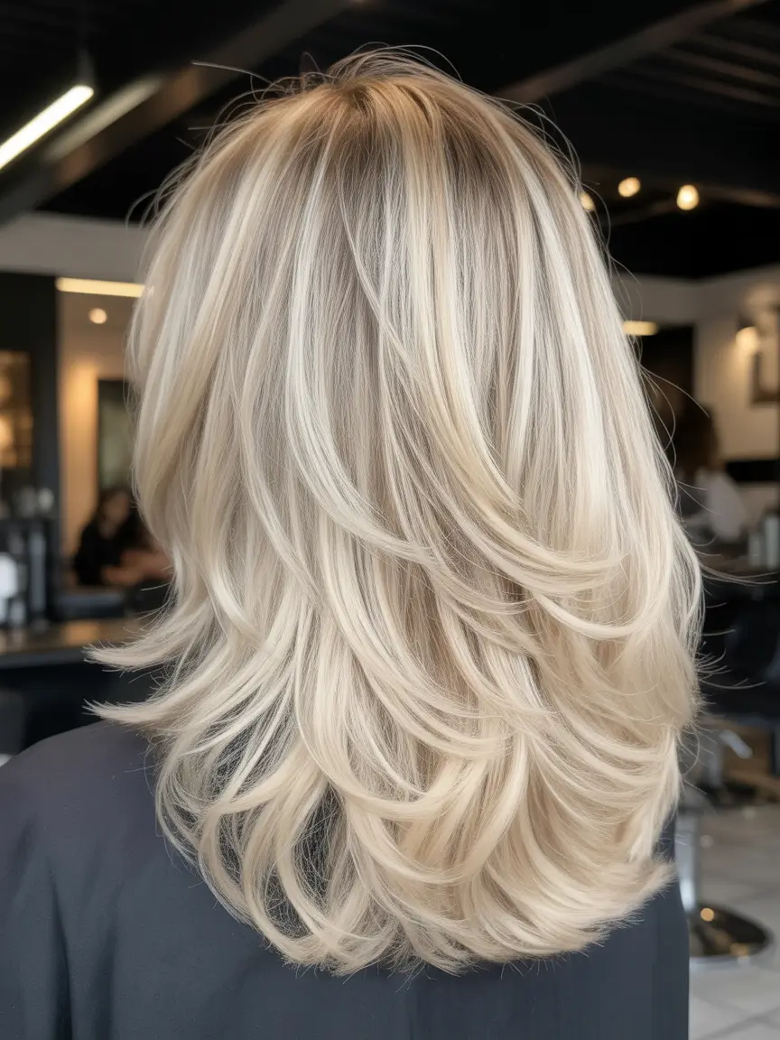 modern spring blonde hair color inspiration 2026 Layered Vanilla Blonde Movement