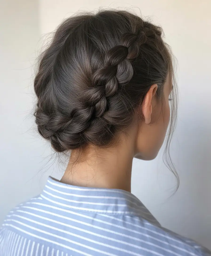 easy spring braids hairstyles 2026 + Polished Side Braid Chignon For Soft Minimal Spring Days