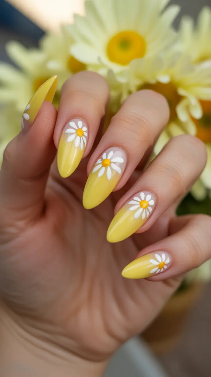chic spring break nails 2026 + Lemon Daisy Tips For Sunny Days