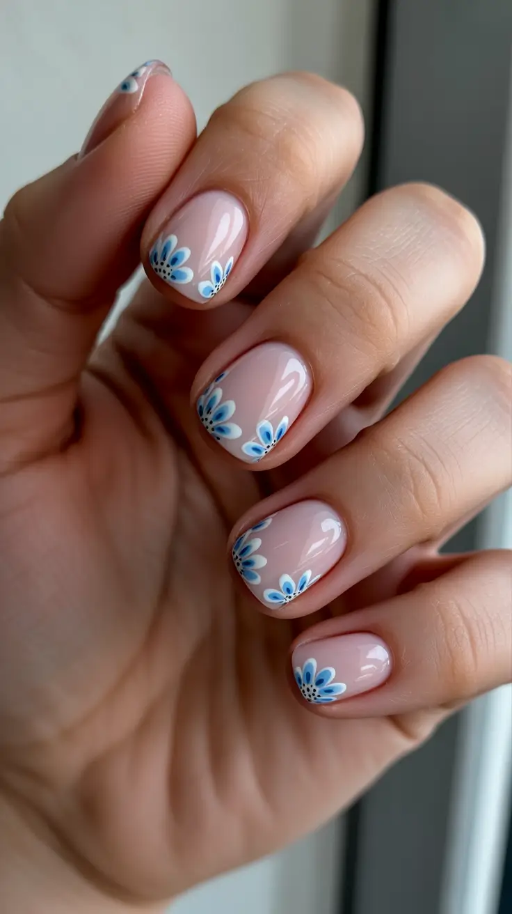chic spring break nails 2026 + Blue Petal Minimal Moment