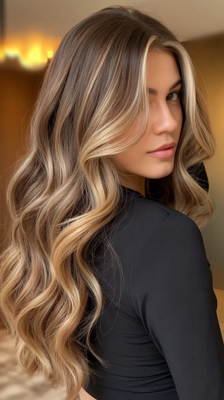 new spring caramel hair color 2026 Statement Money Piece With Caramel Balayage Waves