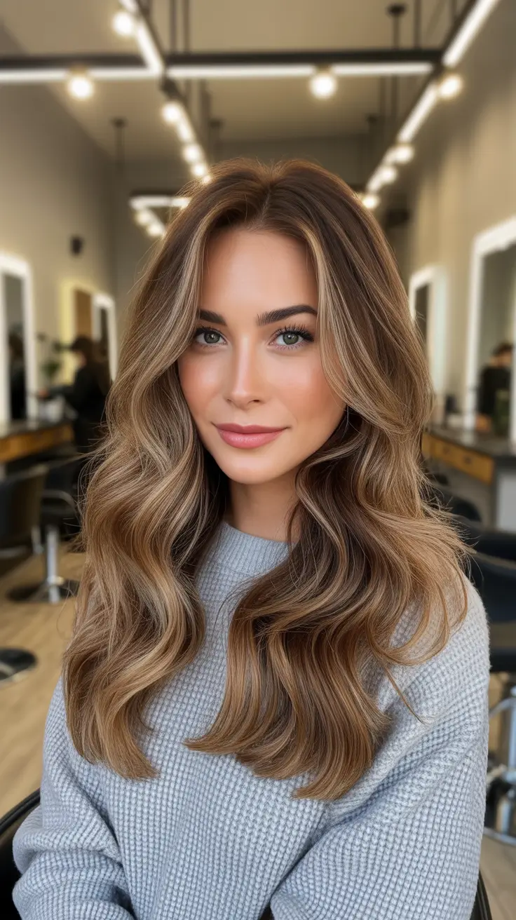 new spring caramel hair color 2026 Soft Caramel Dimension With A Cozy Neutral Vibe