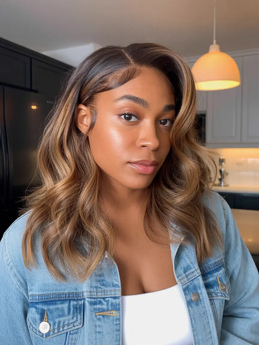 vibrant spring hair color for dark skin 2026 Warm Honey Waves For A Soft Spring Glow