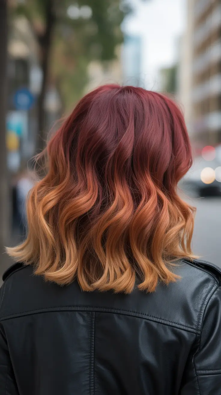 trendy spring hair color ideas 2026 to look younger + Cherry Cola Root Melt Into Coppery Blonde For A Youthful Pop