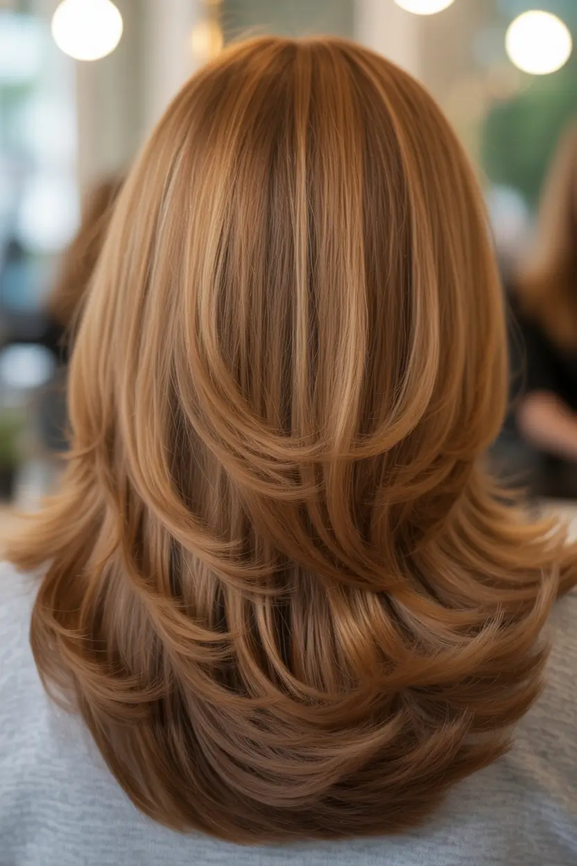 Modern Spring Haircuts For Plus Size Women 2026 Layered Copper Medium Length With Flicked Ends