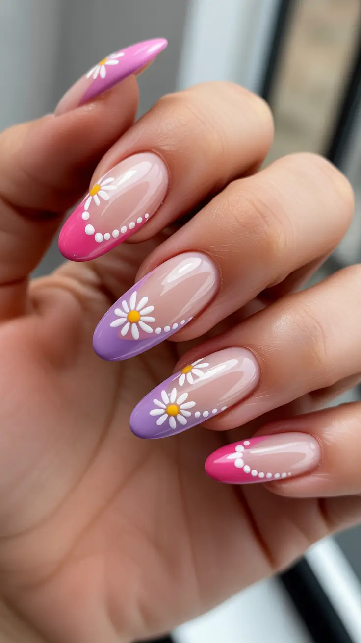 dreamy spring long nails ideas 2026 + French Tip Remix In Pink And Lilac