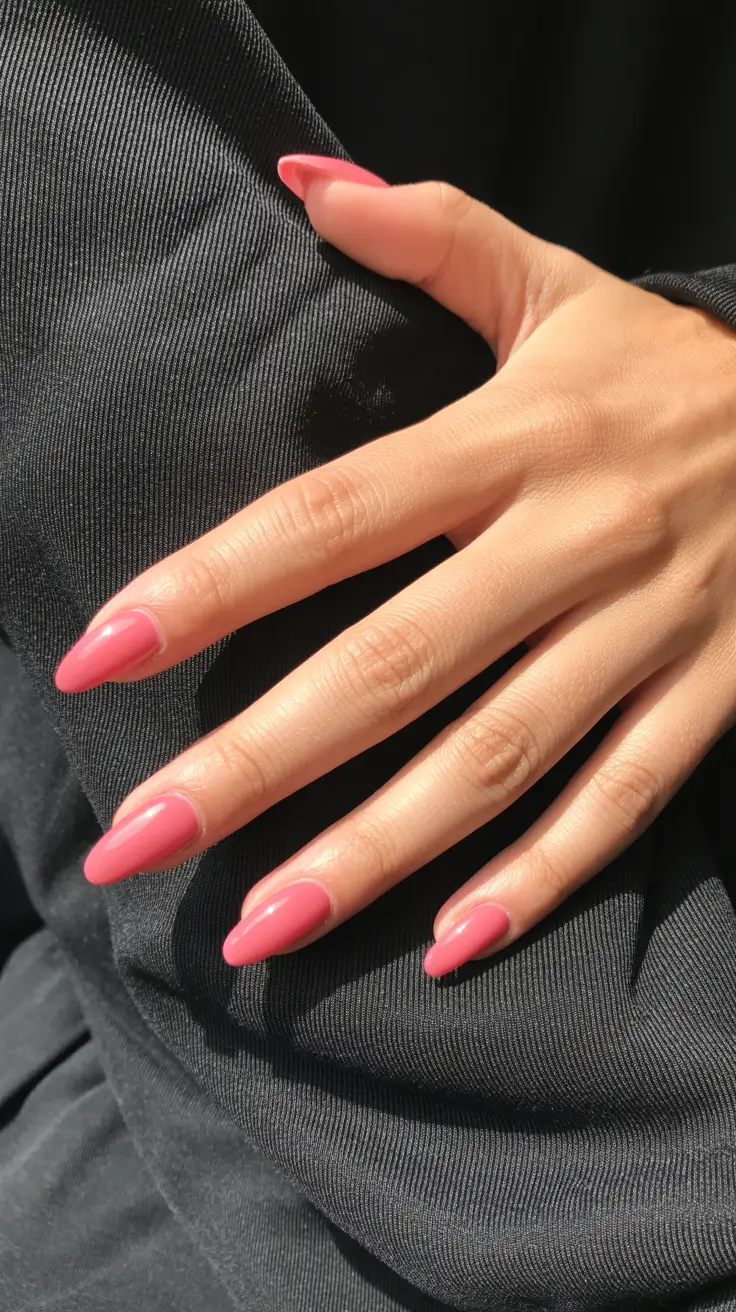 trendy spring nail colors 2026 + Sunny Watermelon Pink Almonds For Instant Spring Energy
