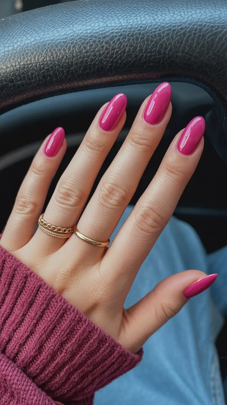 trendy spring nail colors 2026 + Berry Magenta That Turns Every Errand Into A Look