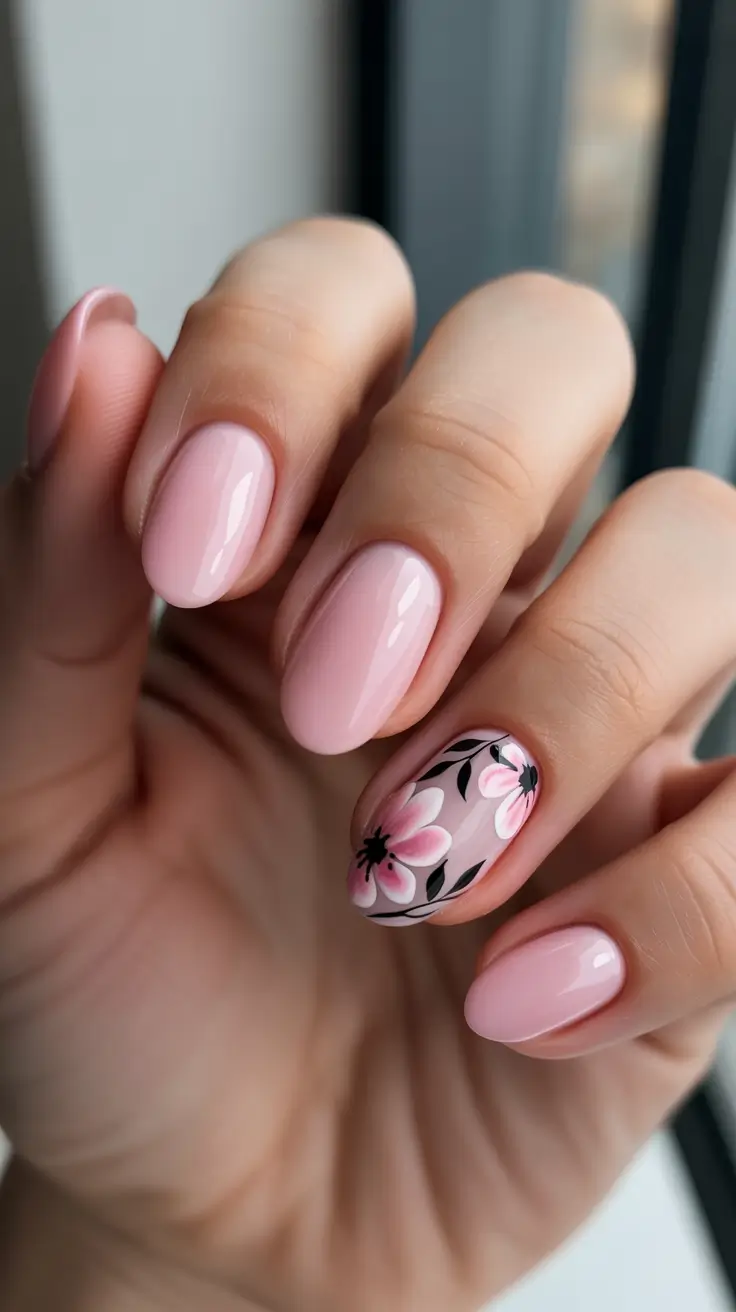 chic spring nails for pale skin 2026 Soft Pink Blossoms For Everyday Spring