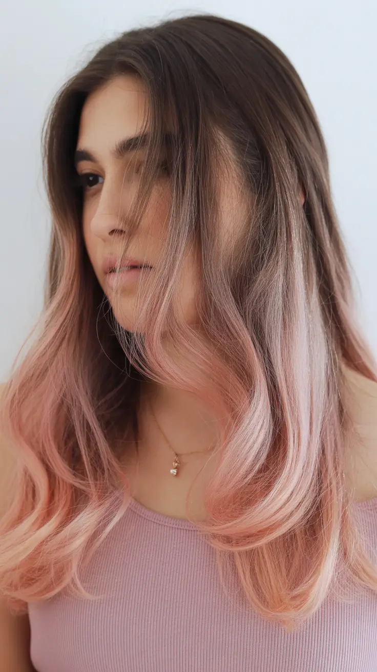 vibrant spring ombre hair color 2026 + Petal Pink Ombre On A Soft Blowout