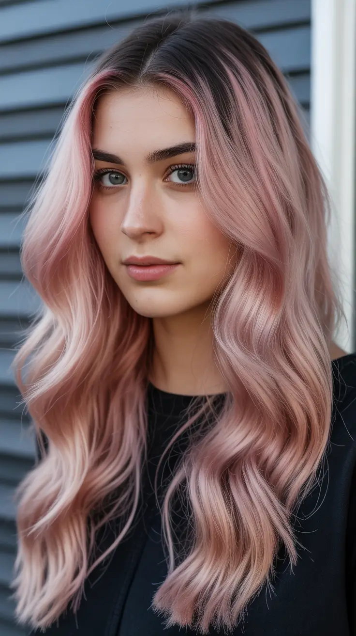 dreamy spring pink hair color ideas 2026 + Face-Framing Pale Rose With Airy Waves