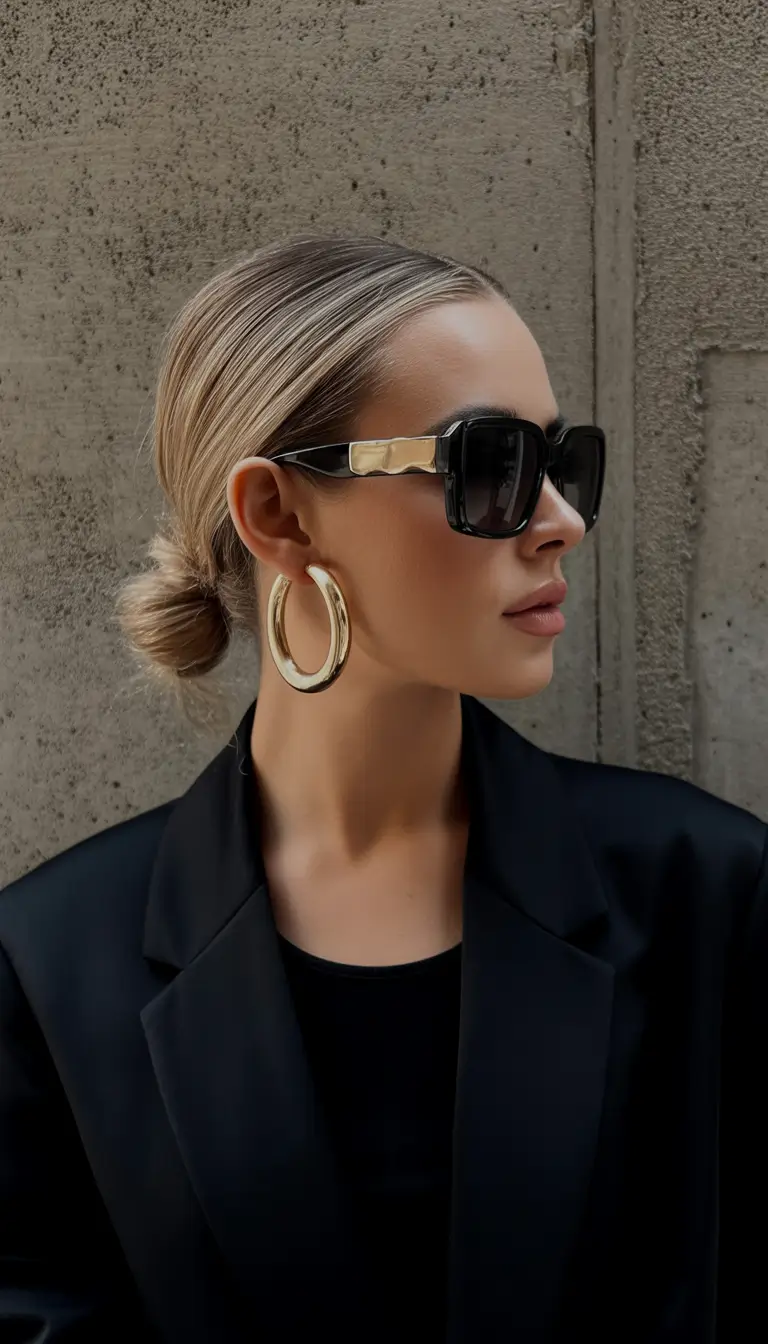 chic spring straight hairstyles for 2026 + Sleek Low Knot With A Glassy Side Part