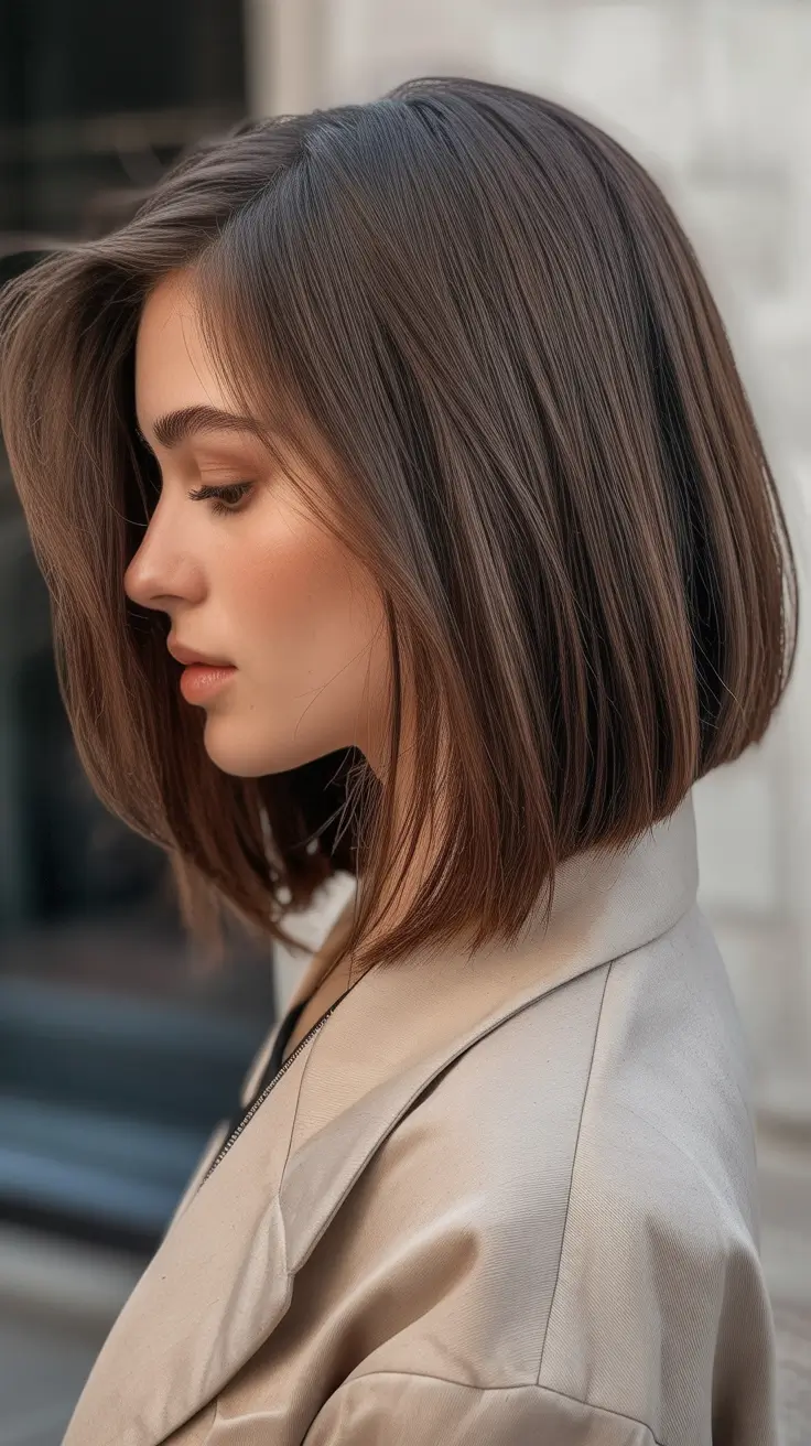 modern spring bob haircuts 2026 Sleek Angled Bob With Polished Structure