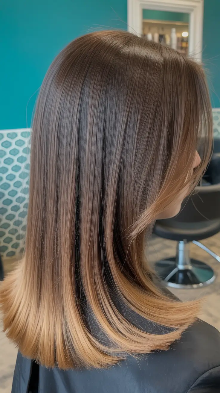 summer hair color ideas for brunettes 2026 Sleek Straight Brunette With Soft Ombre Ends