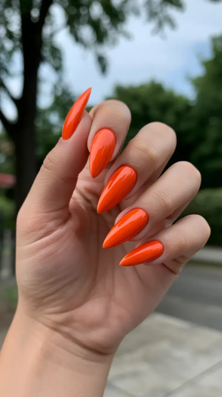 summer nail colors ideas 2026 Neon Orange Confidence That Speaks Before You Do