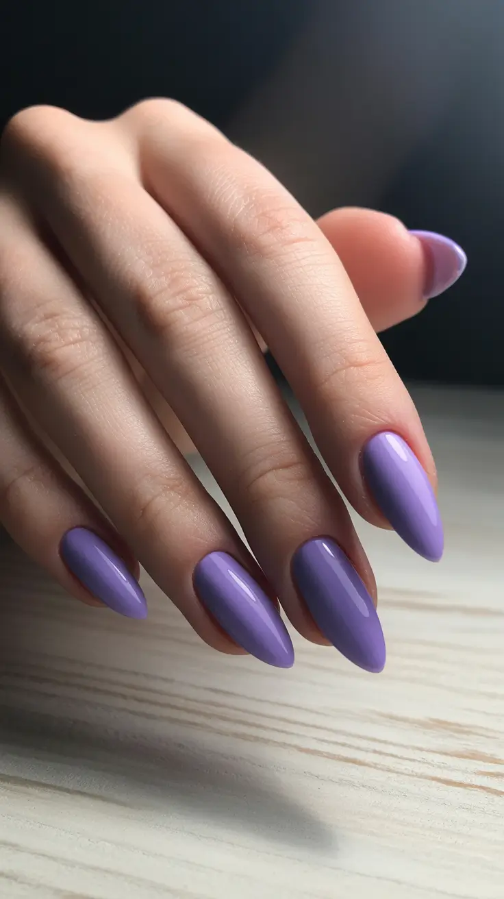 summer nail colors ideas 2026 Soft Lavender Calm With A Feminine Twist