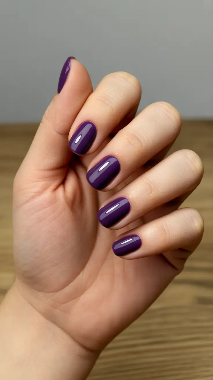 summer nail colors ideas 2026 Deep Purple Gloss For A Bold Yet Polished Look