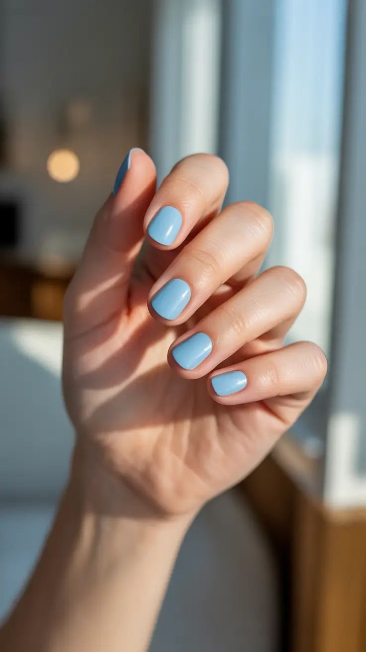 summer nail colors ideas 2026 Powder Blue Calm For Everyday Summer