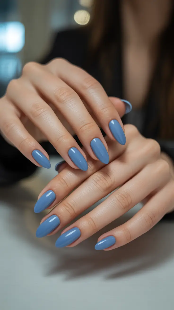 summer nail colors ideas 2026 Soft Blue Calm With A Polished Edge