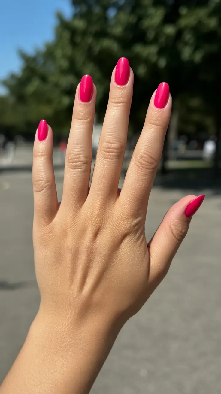 summer nail colors ideas 2026 Hot Pink Energy That Feels Like Summer Nights